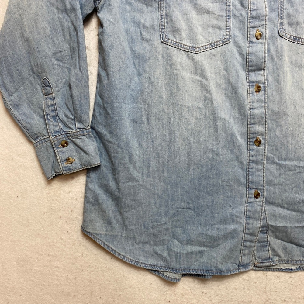 Sofia by Sofia Vergara Shirt Womens L Blue Denim Button Down Light Wash Cotton - Picture 4 of 9